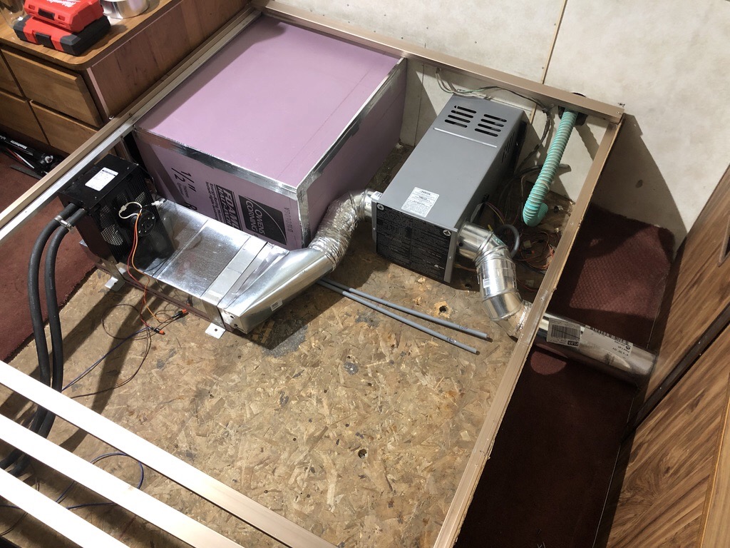 New rear furnace plus second aux heater installed